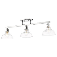 Golden 0305-3SF CH-CLR - Yep by Golden Lighting Carver 3-light Semi-Flush Mount in Chrome